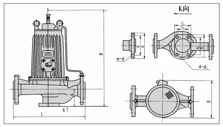 屏蔽泵安裝尺寸圖 屏蔽泵安裝尺寸圖